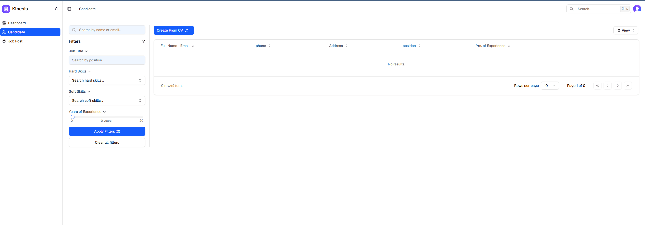 Kinesis HR – AI-Powered Hiring Platform
